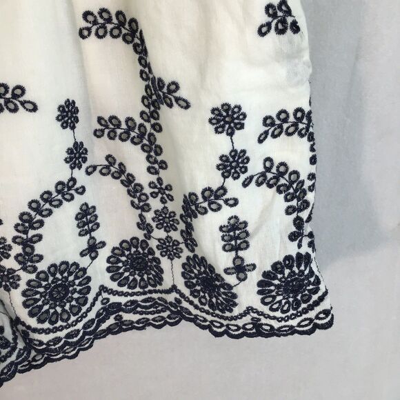 J. Crew Shorts Skort Women's XL Linen White with Black Floral Embroidery Lined - Picture 5 of 15